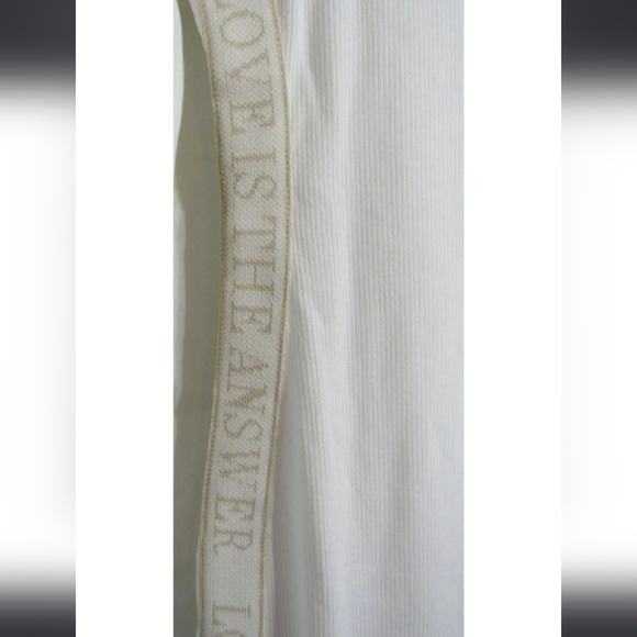 NWT SPIRITUAL GANGSTER WHITE RIBBED LOVE IS THE ANSWER BODYCON LONG SLEEVES XL&S - Picture 2 of 15